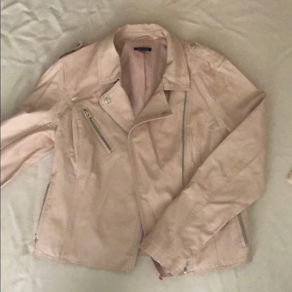 Baby Pink Leather Jacket
